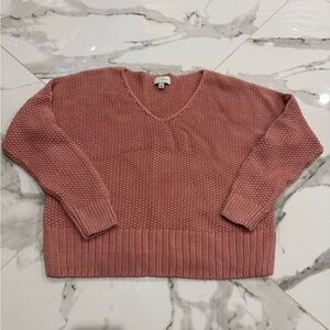 Lucky Brand Women's Dusty Pink V-Neck Sweater